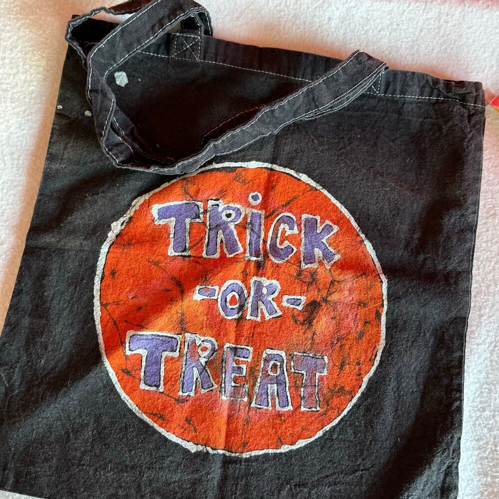 Batik Trick or Treat Tote Bag Handmade